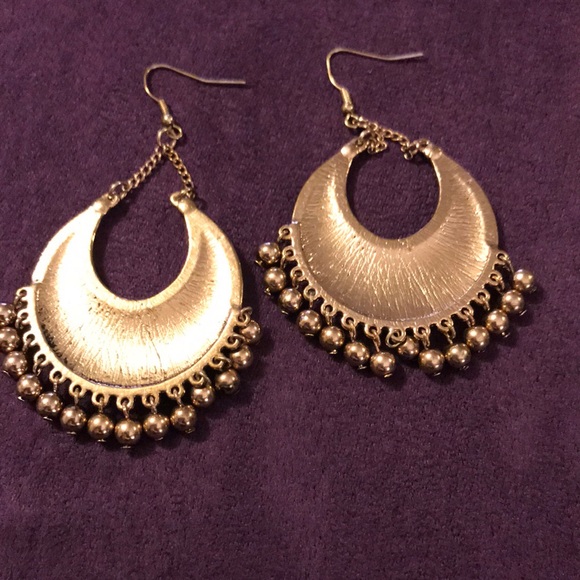 Big Beautiful Enamel Turquoise Earrings. - Picture 3 of 3